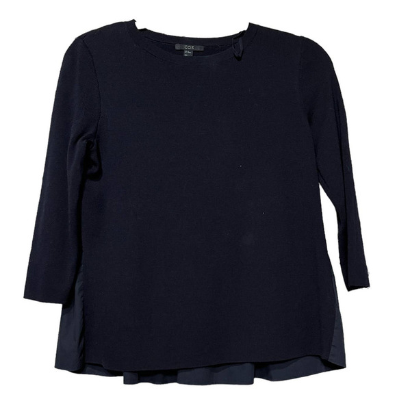 Women’s COS Sweater Shirt Round Neck Tail Back Boxy - Picture 1 of 7